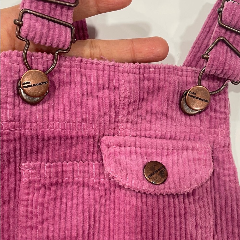 Zara Kids Dress in Vibrant Pink Corduroy - Picture 3 of 4